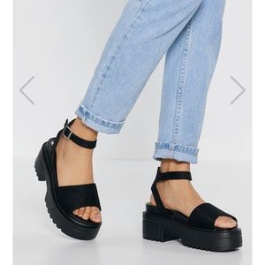 Black platform sandals